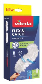 Dulkių šluotelė su trumpa rankena VILEDA Flex & Catch,+ 2 papildymai