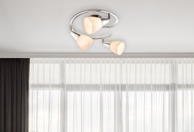 Kryptinis šviestuvas GLOBO Tadeus, E14, 3 x 40W, 230V, chromas, stiklas, 250 x 150 mm, 54919-3