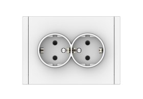 Kištukinis lizdas ORRO 9229-52, 2 vietų, įleidžiamas, su įž., baltos spalvos, 16 A, 250 V