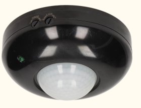 Judesio jutiklis SPECTOR LIGHT 17903S, IP20, 360 laipsnių, 6 m, 10 s - 7 min., 1200W, 220-240V, 3-2000LUX, infrared sensorius, 115 x 58 mm, juodos sp.