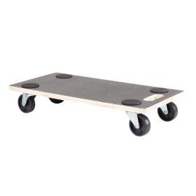 Transportavimo vežimėlis WALTECO, 58 x 29 cm, neslystanti lenta 18 mm, ratuko skersmuo 75 mm, ratukai skirti minkštoms grindims, apkrova 200 kg