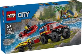 Konstruktorius LEGO City, 4x4 ugniagesių visureigis su gelbėjimo valtimi
