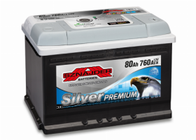 Akumuliatorius SZNAJDER SILVER PREMIUM 12 V, 80 Ah, 760 A, EN