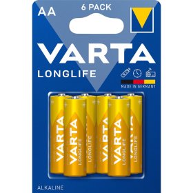 Maitinimo elementai VARTA LONGLIFE, 6 vnt. AA, LR6