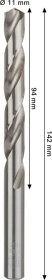 Grąžtas metalui BOSCH HSS-G, DIN 338, 11 × 94 × 142 mm