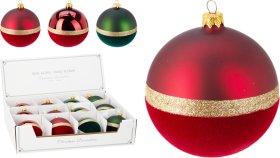 Eglutės žaisliukas, stiklas, 3 skirtingos sp., skersmuo 8 cm