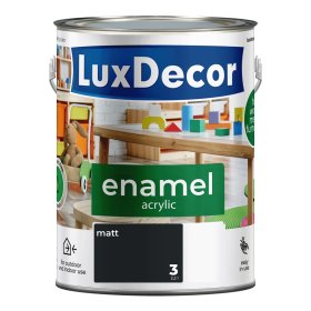 Universali akrilinė emalė LUXDECOR, 2,2 l, (03) absoliutaus juodumo spalvos, matinis