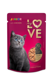 Konservuotas kačiukų ėdalas MY LOVE, su vištiena, 85 g