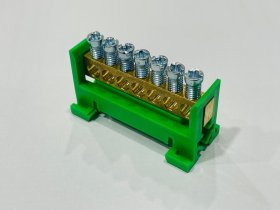 Kontaktinė kaladėlė MOREK MAD0007G33, 7 vietų, įžeminimo, PE7, 7 x 16 mm², žalios spalvos