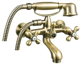 Vonios maišytuvas FERRO, su dušo komplektu, 150 mm, bronzinės spl., BAI11BR