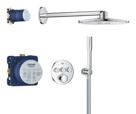 Potinkinė dušo sistema GROHE PRECISION SMARTCONTROL, su termostatu, Vitalio SmartActive 310mm lietaus galva ir Vitalio Get Stick dušeliu, chromo spalva, 34874000