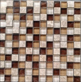Stiklo mozaika MONA MOSAICS Tgs099, 300 x 300 x 8 mm, 11 vnt./dėž., spl. rudas marmuras