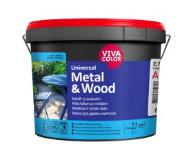 Medžio ir metalo dažai VIVACOLOR Universal Metal & Wood, 2,7 l, A bazė, matiniai