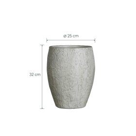 Keraminis lauko vazonas Cora I, aukštas, baltos sp., 25 x 25 x 32 cm.