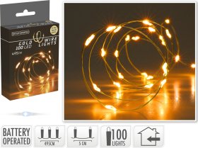 LED girlianda-užuolaida, 100 lempučių, geltonos sp., be baterijų