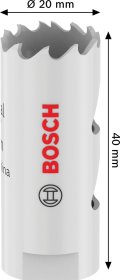 Grąžtas-karūna BOSCH HSS - Bi-metal, standartiniam adapteriui, 20 mm