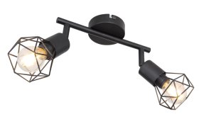 Kryptinis šviestuvas GLOBO Xara I, E14, 2 x 40W, 230V, juodos sp., 220x80x180 mm