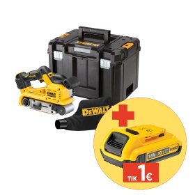 Akumuliatorinis juostinis šlifuoklis DEWALT DCW220NT-XJ, 75x533 mm, 18 V, be akumuliatorių ir kroviklio, lagamine