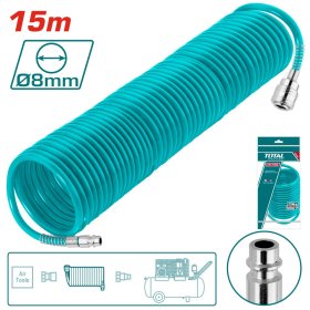 Spiralinė aukšto slėgio žarna TOTAL, 15m, PU, Ø5/8 mm THT11151
