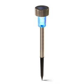 Lauko šviestuvas SUNLUX SA233, LED diodai: 1 LED x 0.06W; Elementai: 1.2V, 40mAH; Švietimo spalva: RGB; Korpusas:Metalinis/Stiklinis; Dydis: ø55x360mm