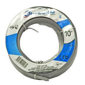 Kompiuterinis kabelis ELECTRALINE CAT5E/FTP(CU), ekranuotas, viengyslis, varinis, pilkos spalvos, 14207, (rul 10m)