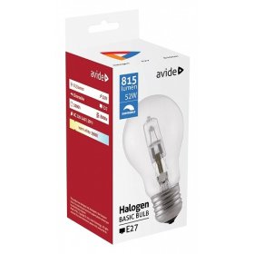 Halogeninė lempa AVIDE At-0379, 52W, E27, A55, 815 lm,