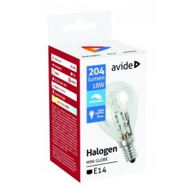 Halogeninė lempa AVIDE E14 Mini, P45, 18W
