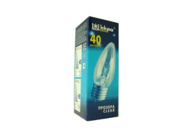 Kaitrinė pramoninio naudojimo lempa ISKRA 557022, 60 W, E27, 230 V, žvakė, skaidri, skirta pramoniniams tikslams, netinka naudoti buityje