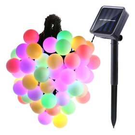 Lauko girlianda su saulės elementais SUNLUX, 6,5 m., 30 led , RGB, IP44, SG14