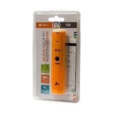 Elektroninis elektros įtampos testeris DPM V30, aptinka laidus sienoje ir lubose, aptikimo diapozonas iki 4 cm, garsinis signalas, matinimas 2 x AAA  elementai