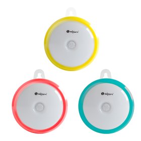 LED šviestuvas DPM Ml7001, montuojamas po spintele, 0,3 W, 20 lm, 3000 K, IP20, skersmuo 80 mm, su judesio ir prieblandos davikliu