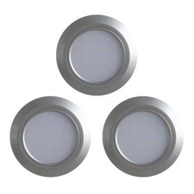 LED šviestuvas DPM Lscg2301Ym3, montuojamas po spintele, komplekte 3 vnt., 1,5 W, 80 lm, 3000 K, AC 230 V, DC 12 V, skersmuo 65 mm