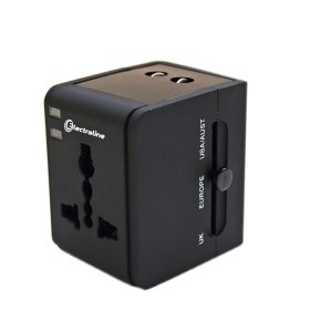 Adapteris ELECTRALINE, kelioninis, su USB, 70015