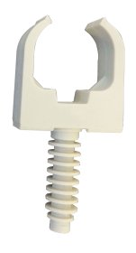 Vamzdžio laikiklis ELECTRALINE, 25 mm skersmens vamzdžiui tvirtinti, inkaras į sieną 6 mm skersmens, baltos sp., 15 vnt., 60733