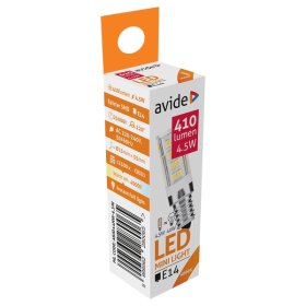 LED lempa AVIDE At-0065, 4-4,5W (=39-40W), E14 JD, NW, 4000K, 220-240V, 410 lm, 220°, 25.000 val