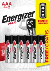 Maitinimo elementai ENERGIZER, 4 + 2 vnt. AAA, LR03, BEAU2-LR03UX6