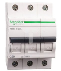 Automatinis išjungiklis SCHNEIDER, 3P, 20 A, 6 kA, K60N, C, 16-4-A9K02320