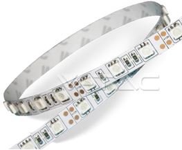 Šviesos diodų juosta V-TAC 7-18-2120, LED 5m, 9,6W/m, 60LED/m, IP20, RGB keičia spalvas, 12V, 840lm/m, SMD5050
