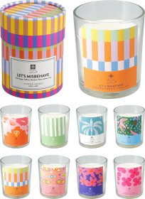 Kvapni žvakė, stikliniame indelyje, 12 cm, 8 skirtingi kvapai