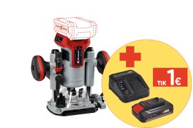 Akumuliatorinė freza EINHELL TP-RO 18 Li BL - Solo, 18 V, griebtuvas 6-8 mm, bešepetėlis variklis, be akumuliatorių ir kroviklio