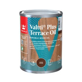 Aliejus terasoms ir lauko baldams TIKKURILA Valtti Plus Terrace Oil , rudas, 0,9 l, vandens pagrindu