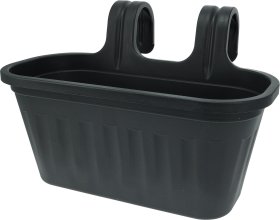 Plastikinis lauko vazonas, pakabinamas, tamsiai pilka sp., 38 x 28 x 25 cm