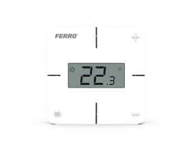 Laidinis kambario temperatūros reguliatorius FERRO FTHW*, su LCD ekranu, FTHW*