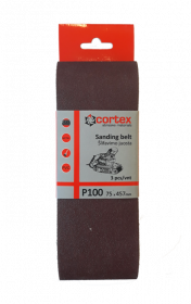 Juosta šlifavimui CORTEX P100, 75 x 457 mm, 3 vnt.