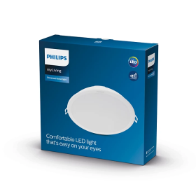 Montuojamas šviestuvas panelė PHILIPS Meson, įleidžiama, LED 23,5 W, 3000 K, 2450 lm, apvali, baltos sp., 215 mm skersmens