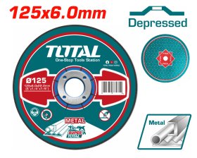 Abrazyvinis metalo šlifavimo diskas TOTAL, 125x6x22 mm, TAC2231251