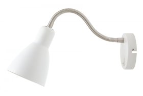 Sieninis šviestuvas GTV Etore, E27, 1 x 25W, 220-240V, IP20, su jungikliu, baltos sp., OS-ETO-E27-00-DEC