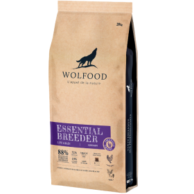 Sausas šunų ėdalas WOLFOOD Essential, šuniukams, kalytei nėštumo ar laktacijos metu ir aktyviems suaugusiems šunims, su vištiena ir ryžiais, 20 kg
