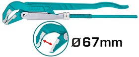Santechninis raktas TOTAL, 45°, 2", iki 67 mm, THT172023