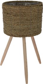 Kambarinis vazonas, pintas, su kojelėmis, rudos sp., 30,5 x 30,5 x 59 cm.